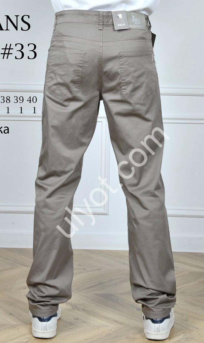 БРЮКИ LS JEANS (32-40) БЕЖ 6312B
