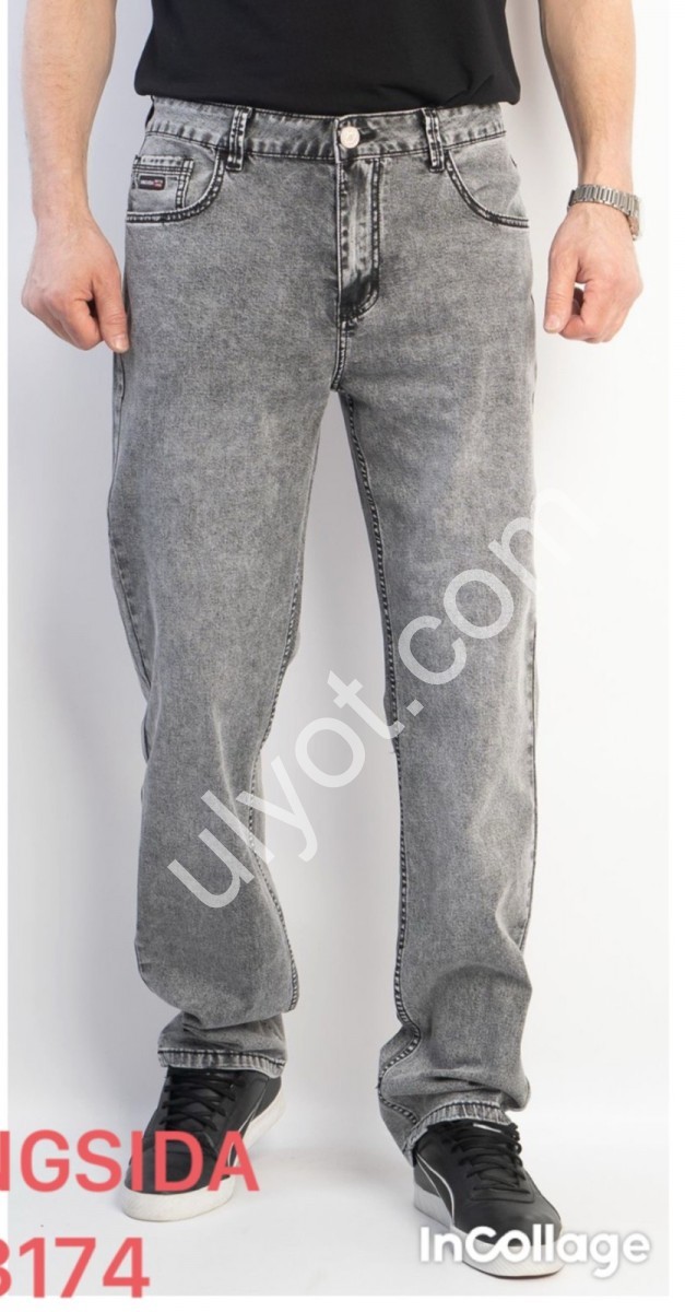 ДЖИНСЫ FANGSIDA (34-40) СЕРЫЙ 3174