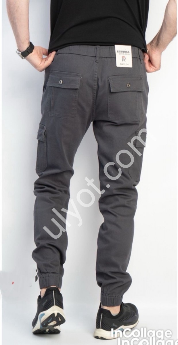 ДЖИНСИ RTROOSS (30-36) КАРГО СІРИЙ 8078-3