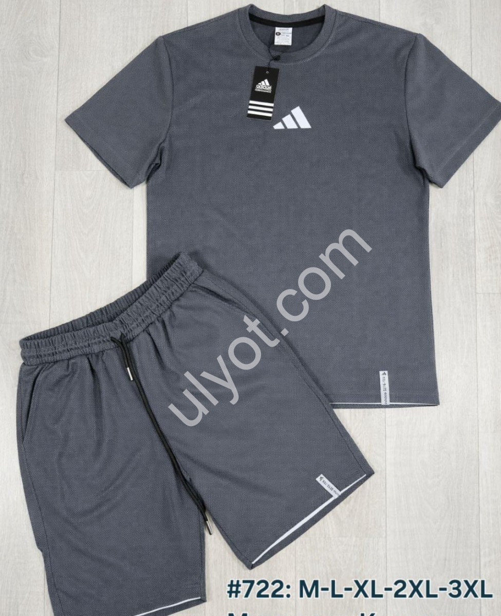 СПОРТ. КОСТЮМ A01 (M-3XL) Т.СЕРЫЙ 722