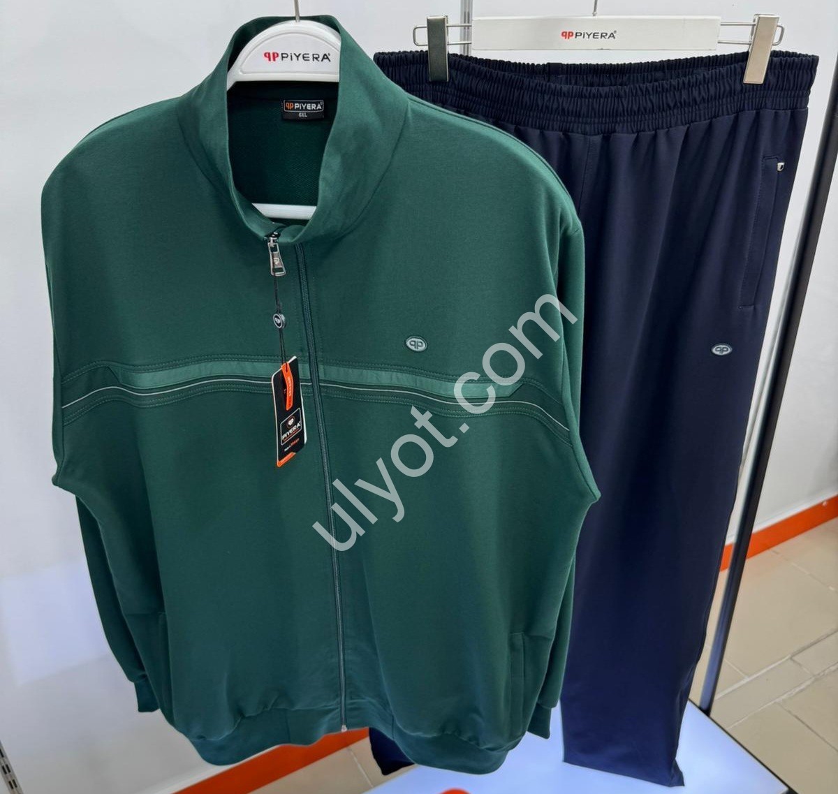 СПОРТ. КОСТЮМ (6XL-8XL) ПРЯМОЙ ЗЕЛЕНЫЙ 7804