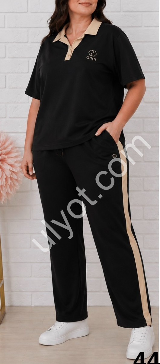 КОСТЮМ (XL-5XL) ПОЛО ЧЕРНЫЙ 4431