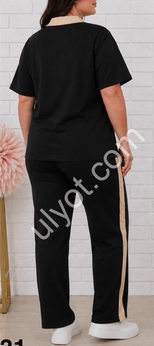 КОСТЮМ (XL-5XL) ПОЛО ЧЕРНЫЙ 4431
