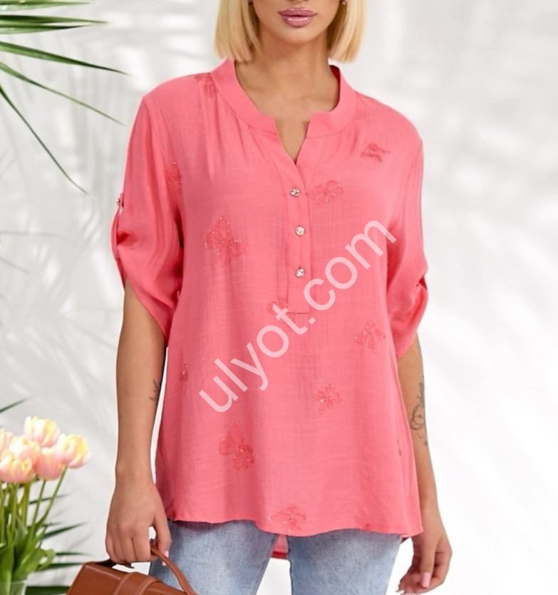 БЛУЗКА (XL-4XL) ЖЕЛТЫЙ 289