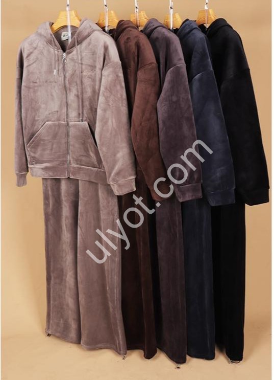 КОСТЮМ JJF (L-4XL) хутро ПРЯМЕ КОРИЧНЕВЕ 7012