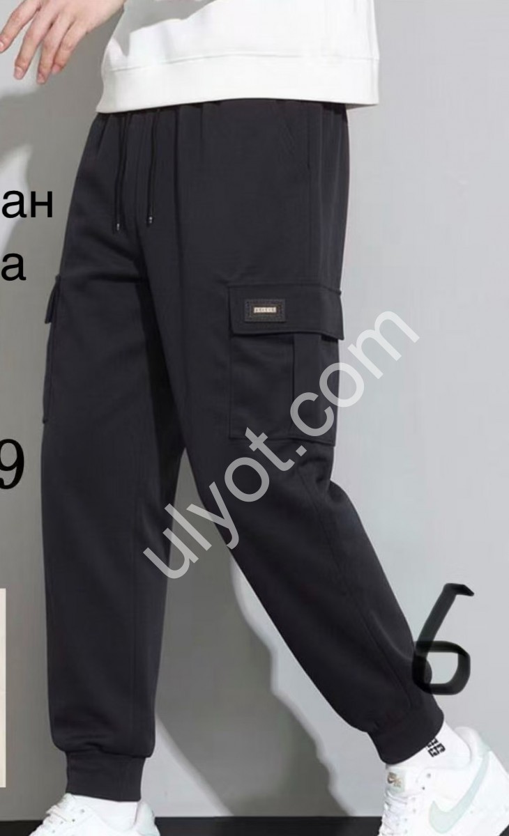СПОРТ.ШТАНИ (M-3XL) МАНЖЕТ ЧОРНИЙ 2879