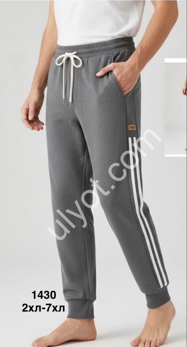 ШТАНЫ (2XL-7XL) МАНЖЕТ СЕРЫЙ 1430
