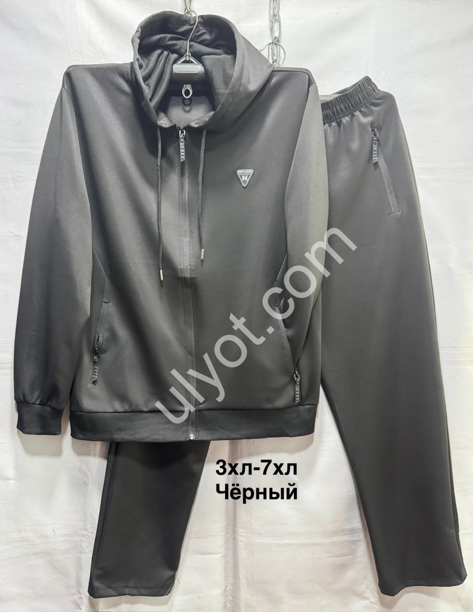 СПОРТ.КОСТЮМ (3XL-7XL) ПРЯМОЙ ЧЕРНЫЙ 6651
