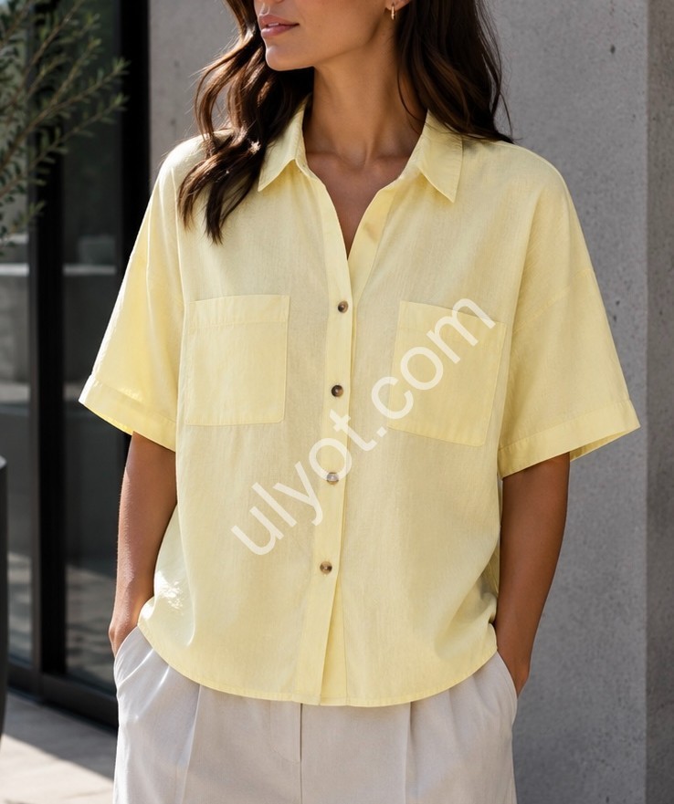 Сорочка (S-XL) Жовтий R4408