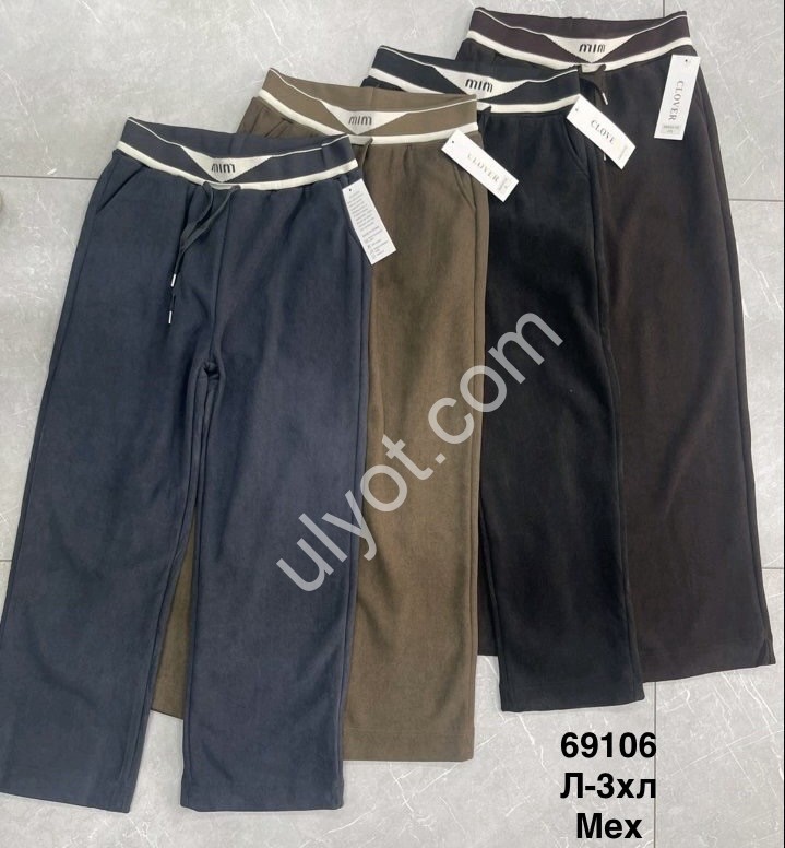 ШТАНЫ (L-3XL) МЕХ ПРЯМОЙ ГРАФИТ 69106