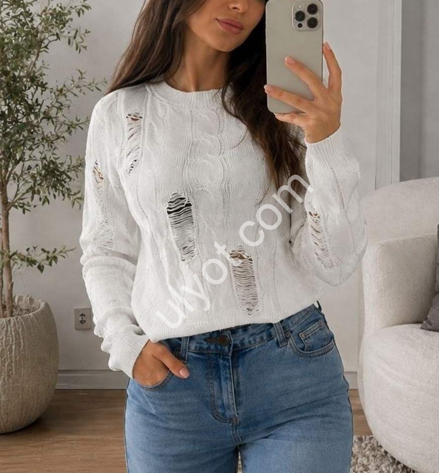 СВИТЕР (ONE SIZE 42-46) БЕЛЫЙ 123