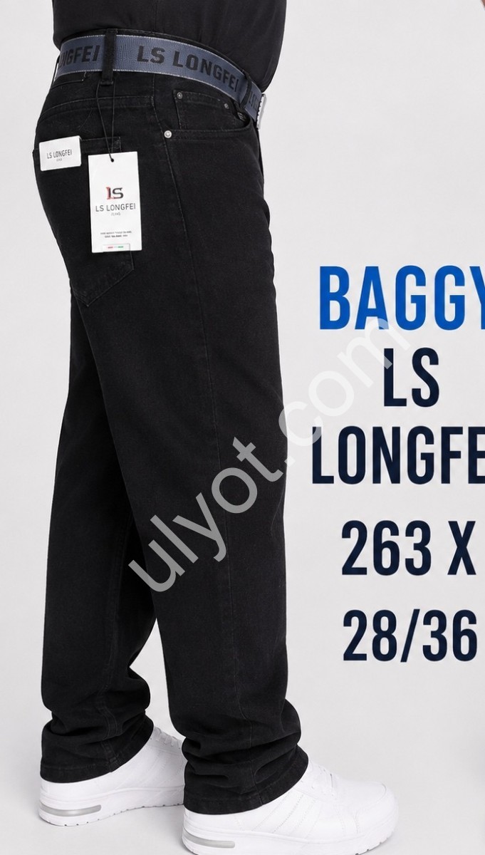 ДЖИНСЫ LONGFEI  (28-36) ЧЕРНЫЙ 263X