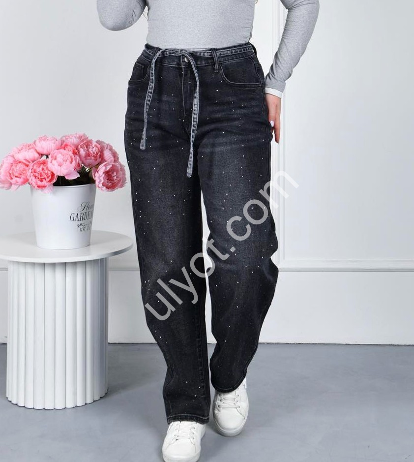 ДЖИНСЫ LDM (30-36) КАМНИ Т.СЕРЫЙ 0397