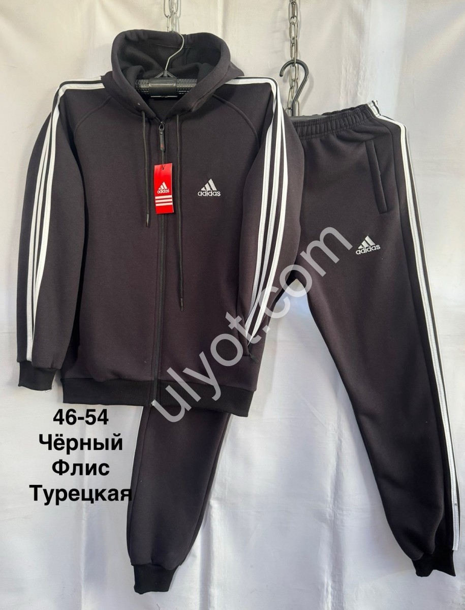 СПОРТ.КОСТЮМ A01 (46-54) ФЛИС МАНЖЕТ ЧЕРНЫЙ 