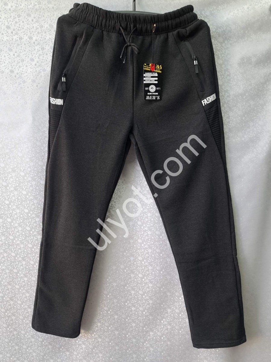 СПОРТ.ШТАНИ (M-3XL) ФЛІС ПРЯМИЙ Т.СІРИЙ 2602