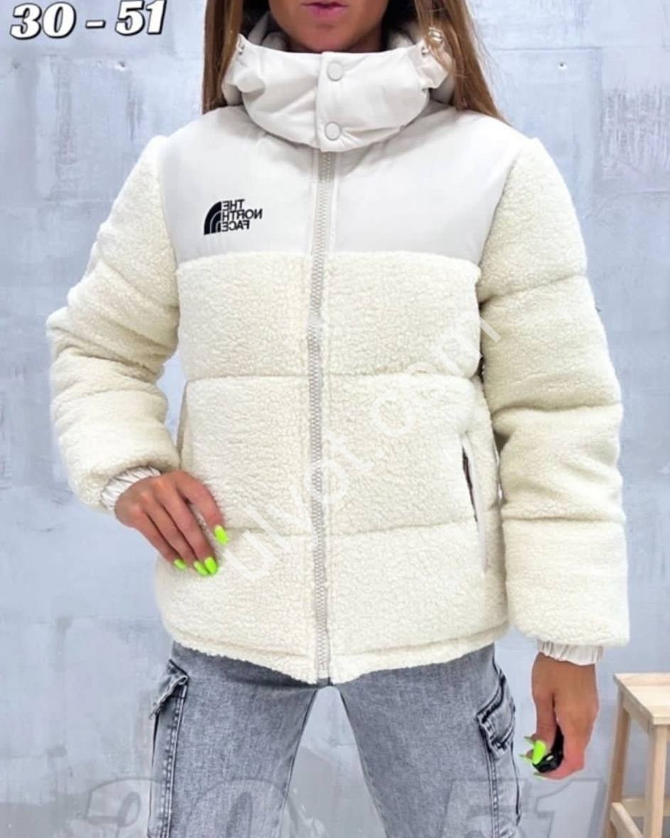 КУРТКА (M-2XL) БЕЛЫЙ+МОЛОЧНЫЙ KL8308