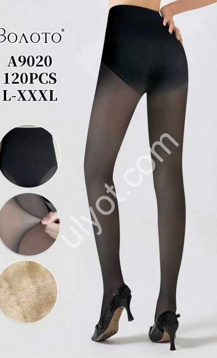 КОЛГОТЫ (ONE SIZE 48-54) МЕХ ЧЕРНЫЙ 9020