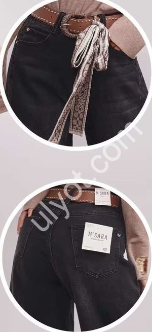ДЖИНСЫ M.SARA (XS-XL) ЧЕРНЫЙ 1723-B