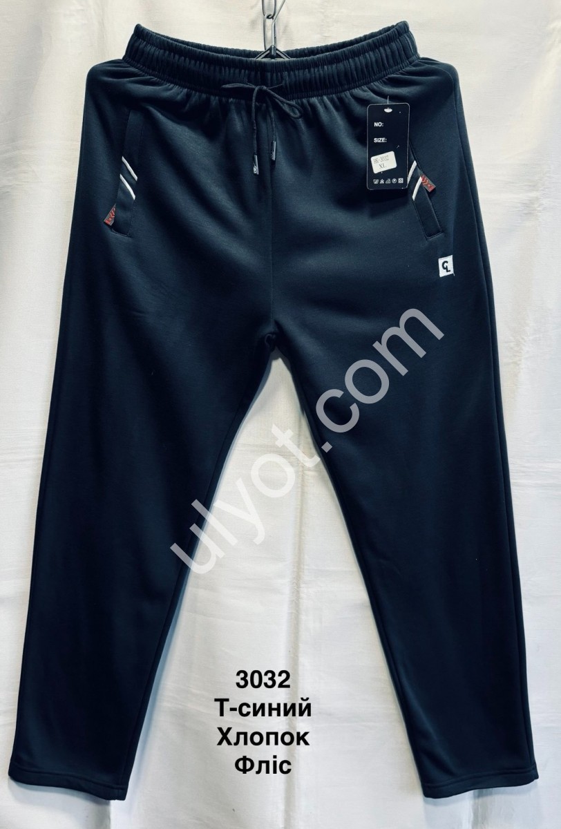 СПОРТ. ШТАНИ (M-3XL) ФЛІС ПРЯМИЙ Т.СИНІЙ 3032
