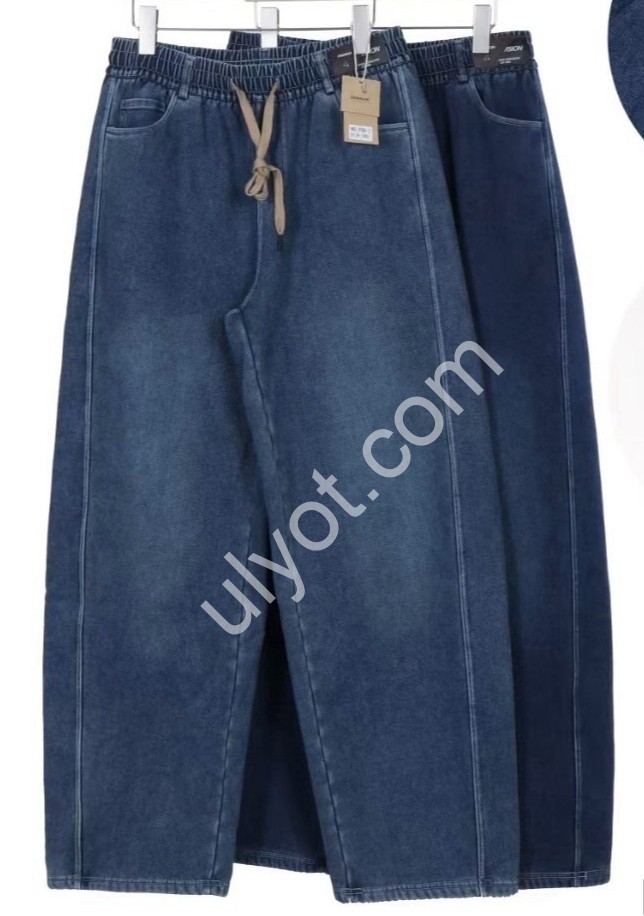 ШТАНЫ (M-2XL) МЕХ СИНИЙ 958
