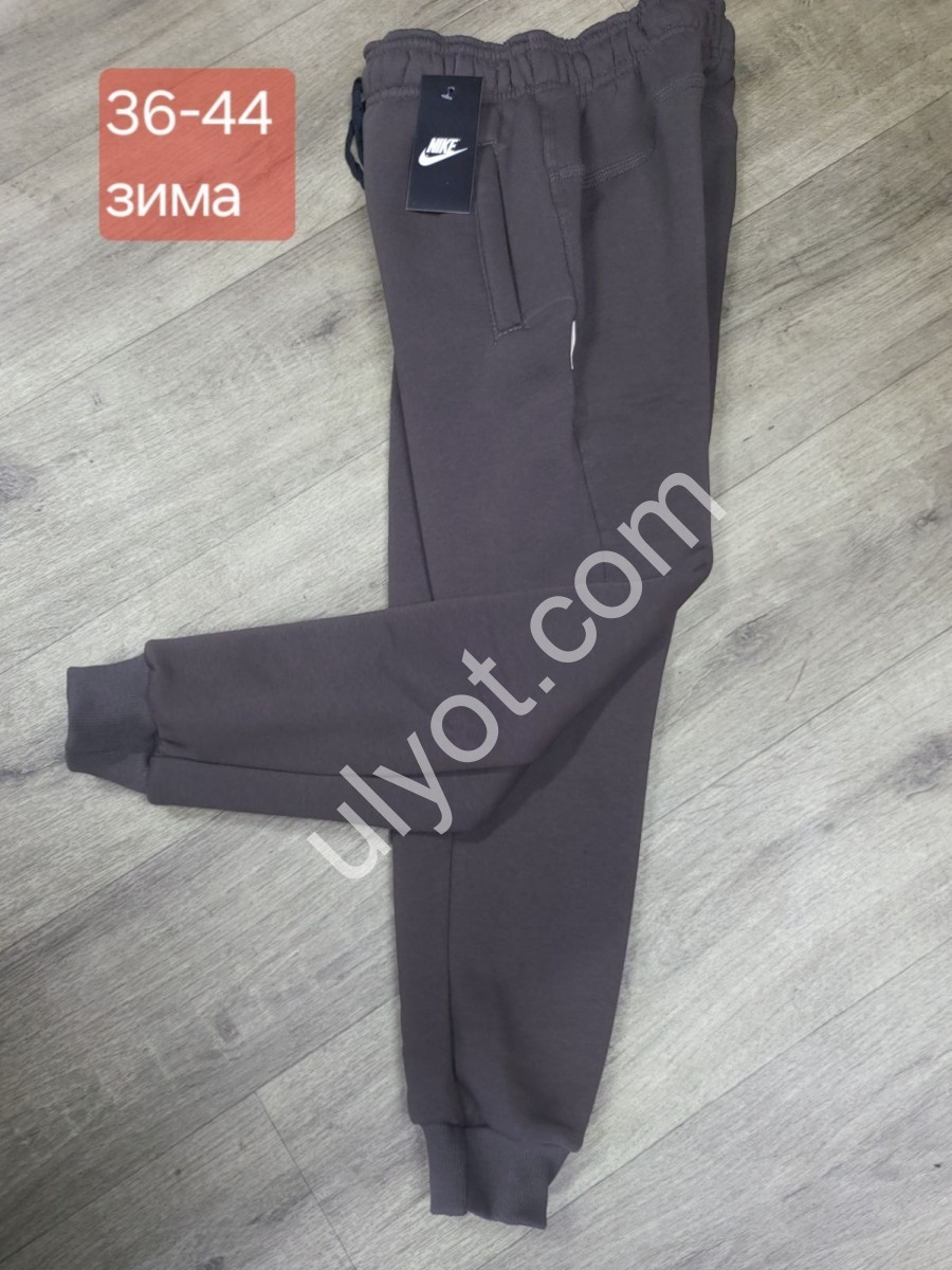 СПОРТ. ШТАНЫ N02 (36-44) ФЛИС МАНЖЕТ СЕРЫЙ 