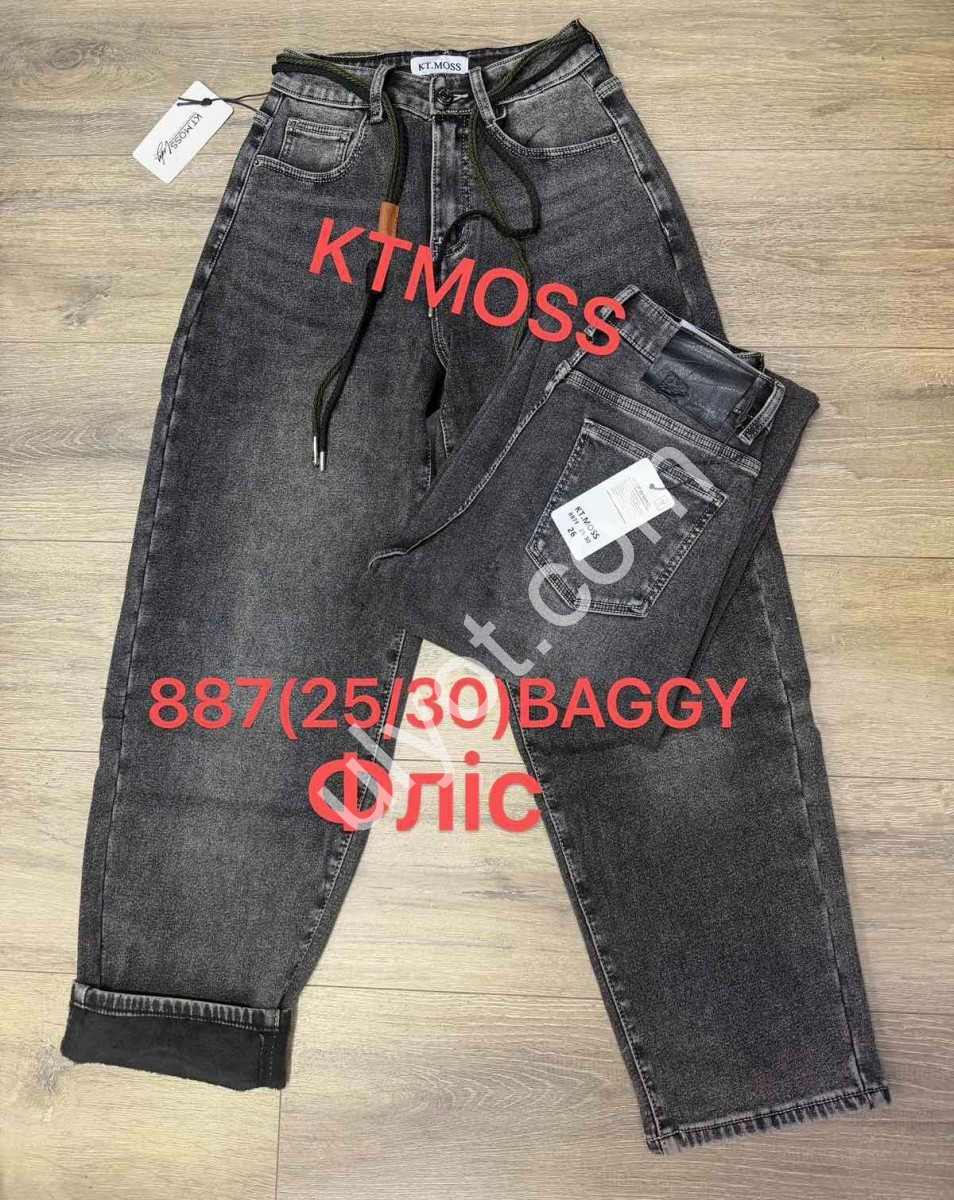 ДЖИНСЫ KT.MOSS (25-30) ФЛИС СЕРЫЙ 887