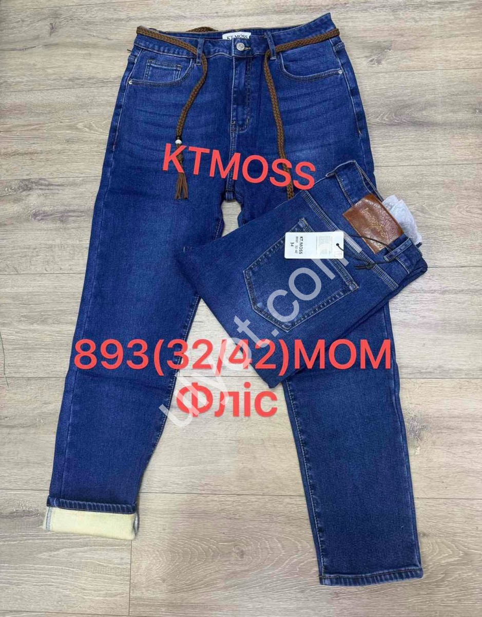 ДЖИНСЫ KT.MOSS (32-42) ФЛИС Т.СИНИЙ 893