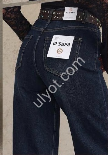 ДЖИНСЫ M.SARA (XS-XL) Т.СИНИЙ 6077