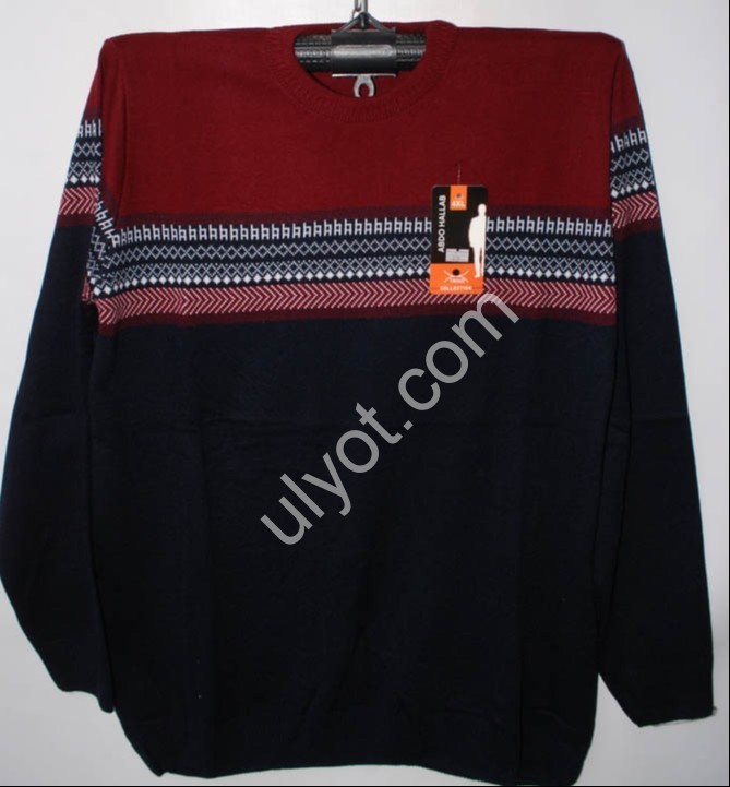 СВИТЕР (2XL-4XL) ЧЕРНЫЙ+БОРДО M818