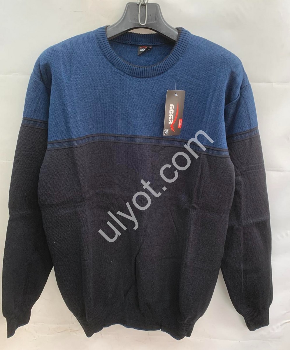 СВИТЕР (3XL-5XL) ГРАФИТ+СИНИЙ M929