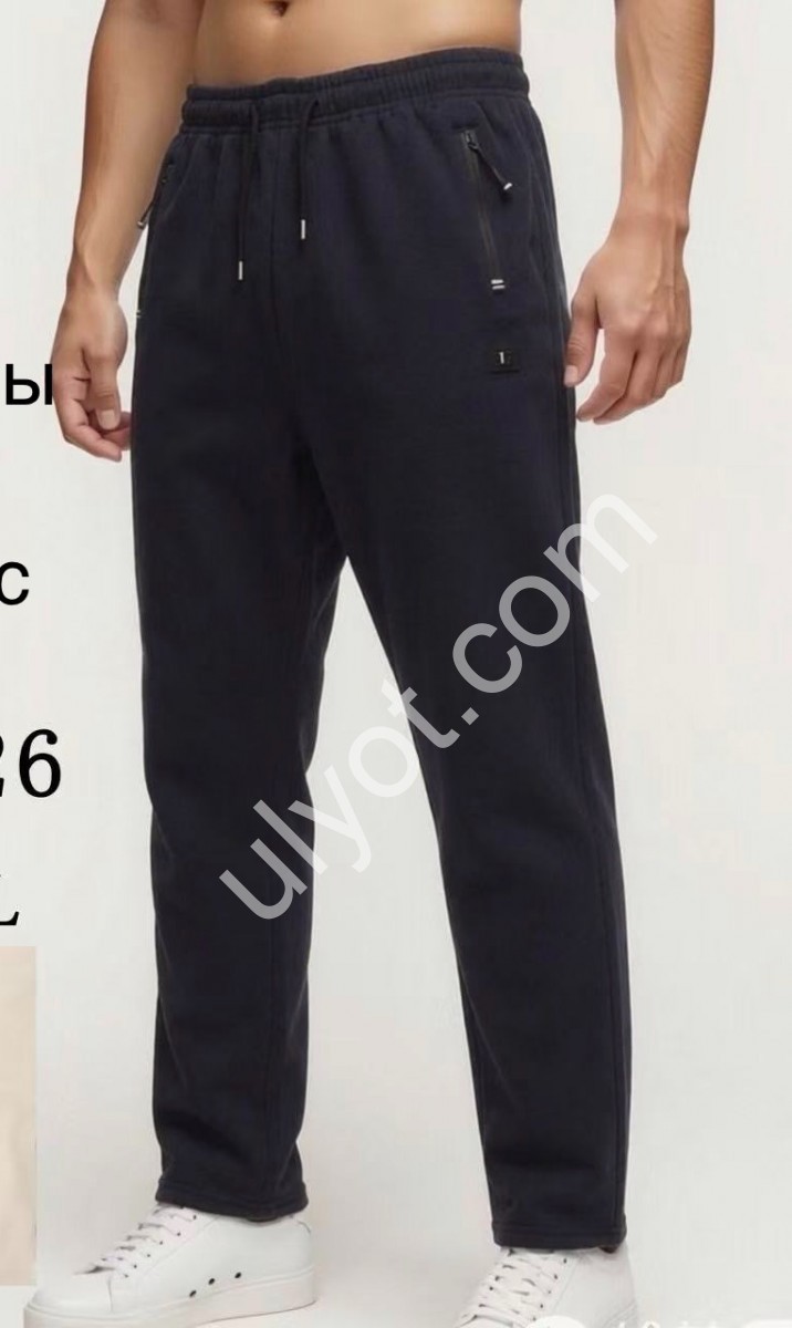 ШТАНЫ (3XL-7XL) ФЛИС ПРЯМОЙ Т.СЕРЫЙ 2926