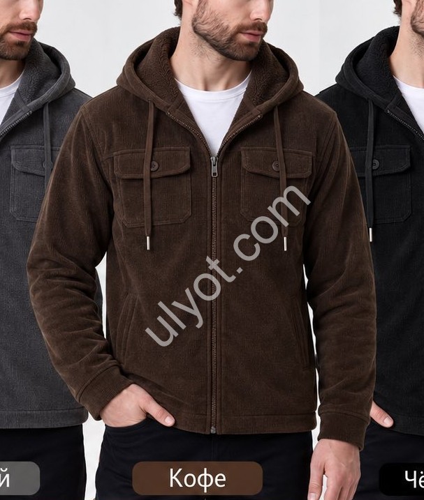 КОФТА (M-3XL) МЕХ СЕРЫЙ 2051
