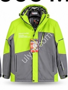 КУРТКА ТЕРМО (M-3XL) СЕРЫЙ+САЛАТОВЫЙ 24009
