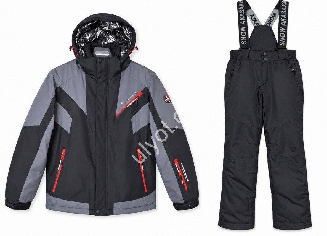 КОСТЮМ ЛЫЖНЫЙ (M-3XL) ЧЕРНЫЙ+СЕРЫЙ 23030