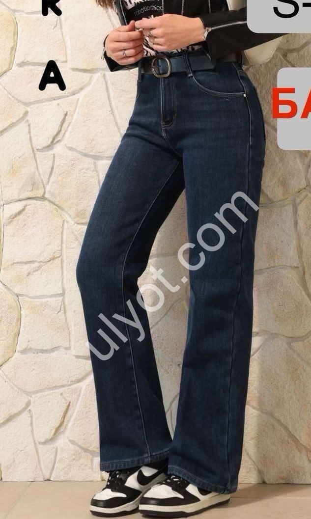 ДЖИНСЫ M.SARA (S-2XL) БАЙКА Т.СИНИЙ 2967-2A