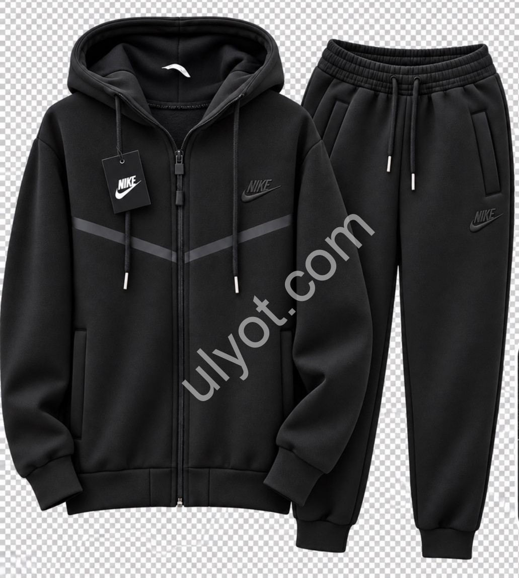 СПОРТ.КОСТЮМ N02 (46-54) ФЛИС МАНЖЕТ ЧЕРНЫЙ 