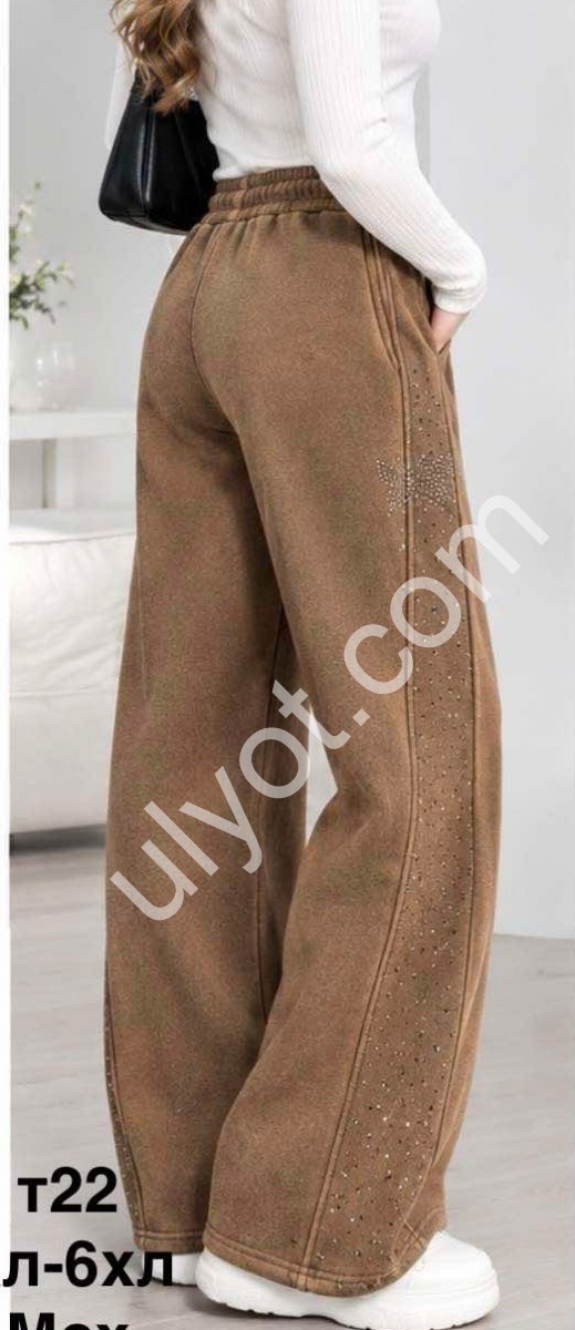 ШТАНЫ (XL-6XL) МЕХ КОФЕ T22