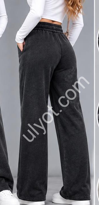 ШТАНИ (2XL-6XL) Хутро ПРЯМЕ ЧОРНЕ 1009