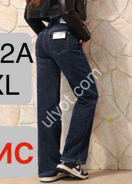ДЖИНСЫ M.SARA (S-2XL) ФЛИС Т.СИНИЙ 5967-2A