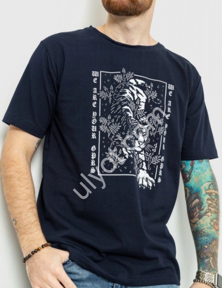 ФУТБОЛКА ПРИНТ (2XL-6XL) ЧЕРНЫЙ 