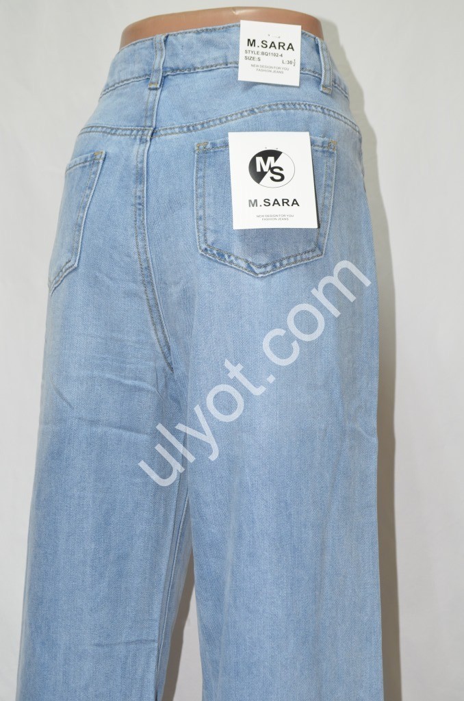 ДЖИНСЫ M.SARA (XS-XL) ГОЛУБОЙ 1102-4