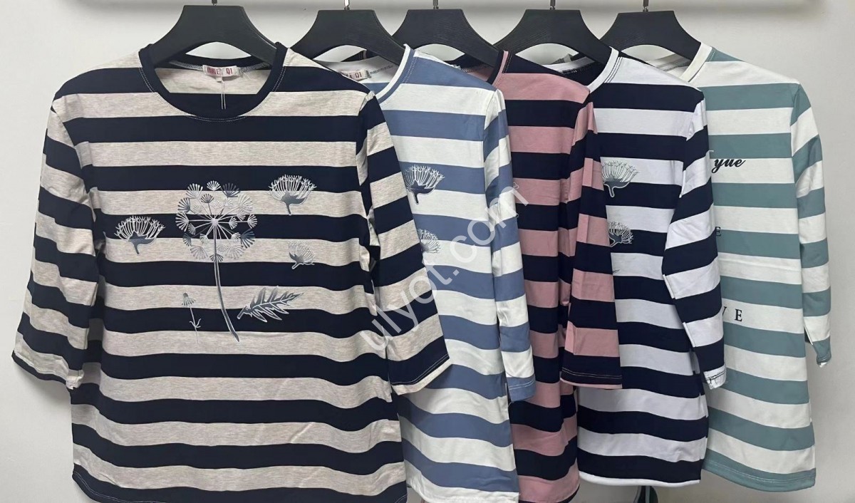ФУТБОЛКА (2XL-5XL) БІЛИЙ+Т.СИНІЙ 7701