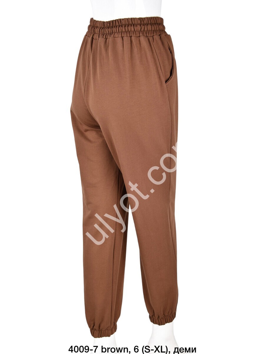 СПОРТ.ШТАНЫ (S-XL) МАНЖЕТ СВ.КОРИЧНЕВЫЙ 4009-7