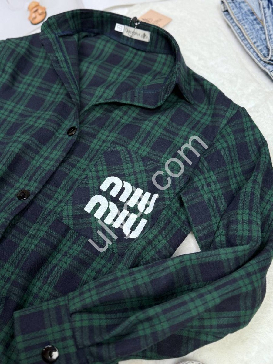 Сорочка MIU40 (42-48) СИН+ЗЕЛ 2453