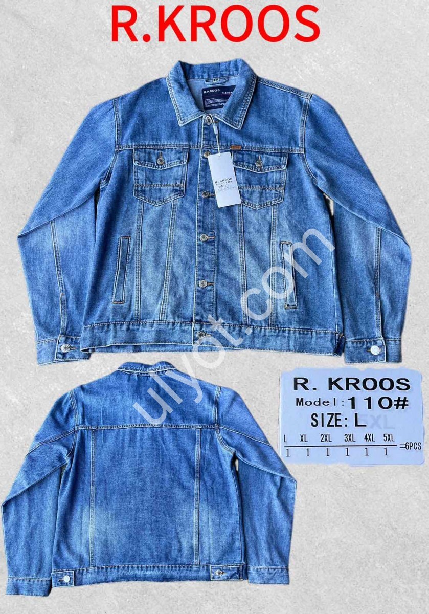 ДЖИНСОВА КУРТКА KROOS (L-5XL) СВІТЛО СИНІЙ 110