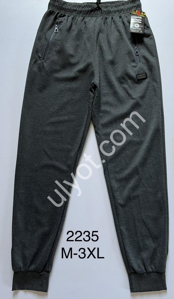 СПОРТ.ШТАНЫ-7 (M-3XL) МАНЖЕТ СЕРЫЙ 2235