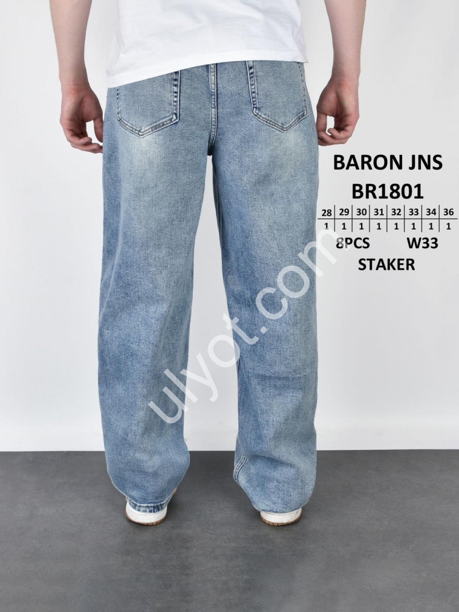 Фото 1 ДЖИНСЫ BARON (28-36) ГОЛУБОЙ 1801