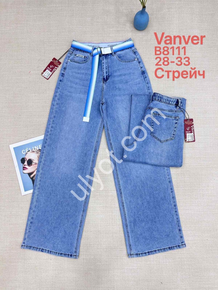 ДЖИНСЫ VANVER (28-33) СВ.СИНИЙ 8111