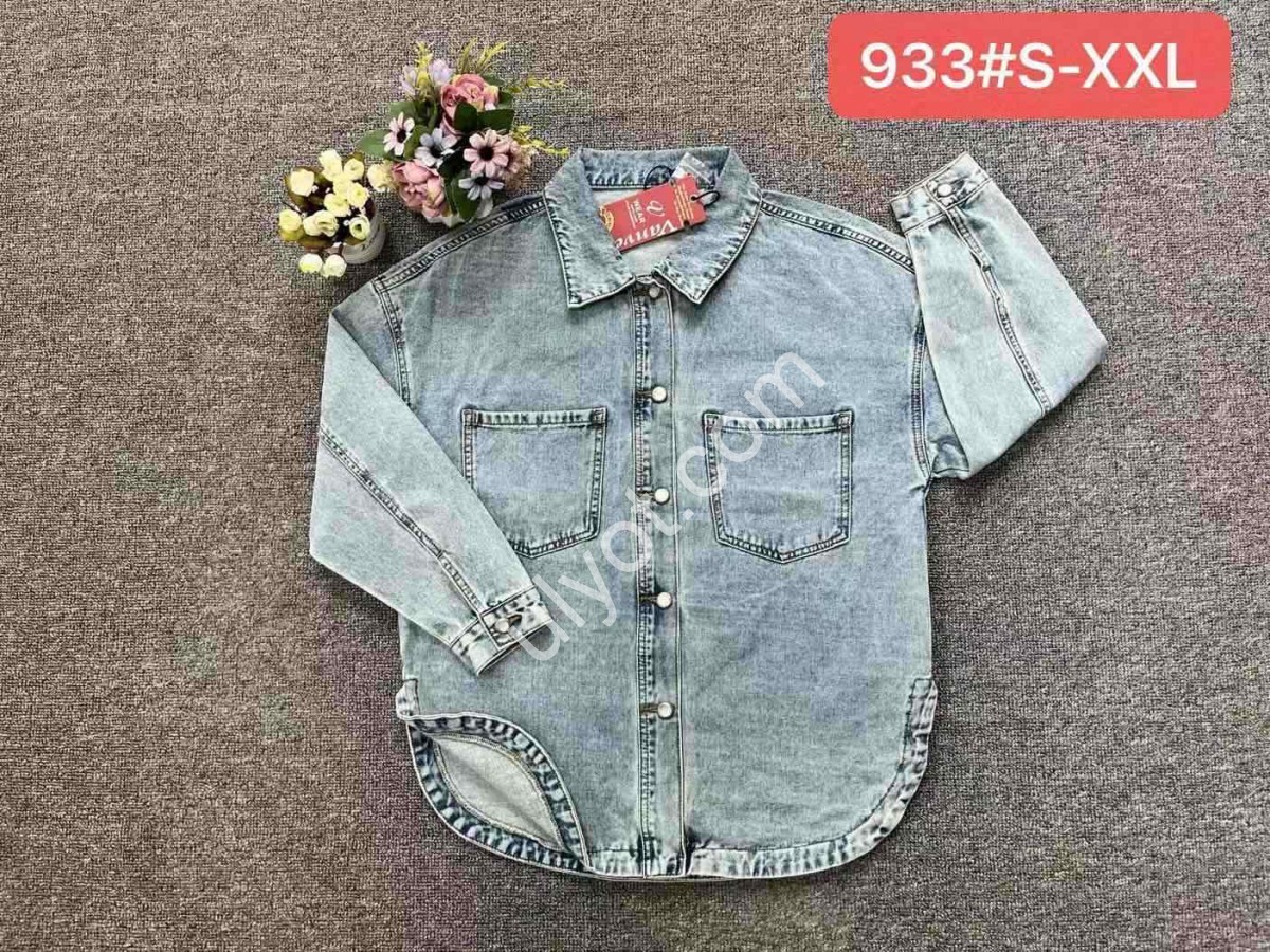 ДЖИНСОВАЯ РУБАШКА (S-2XL) СВ.СИН 933