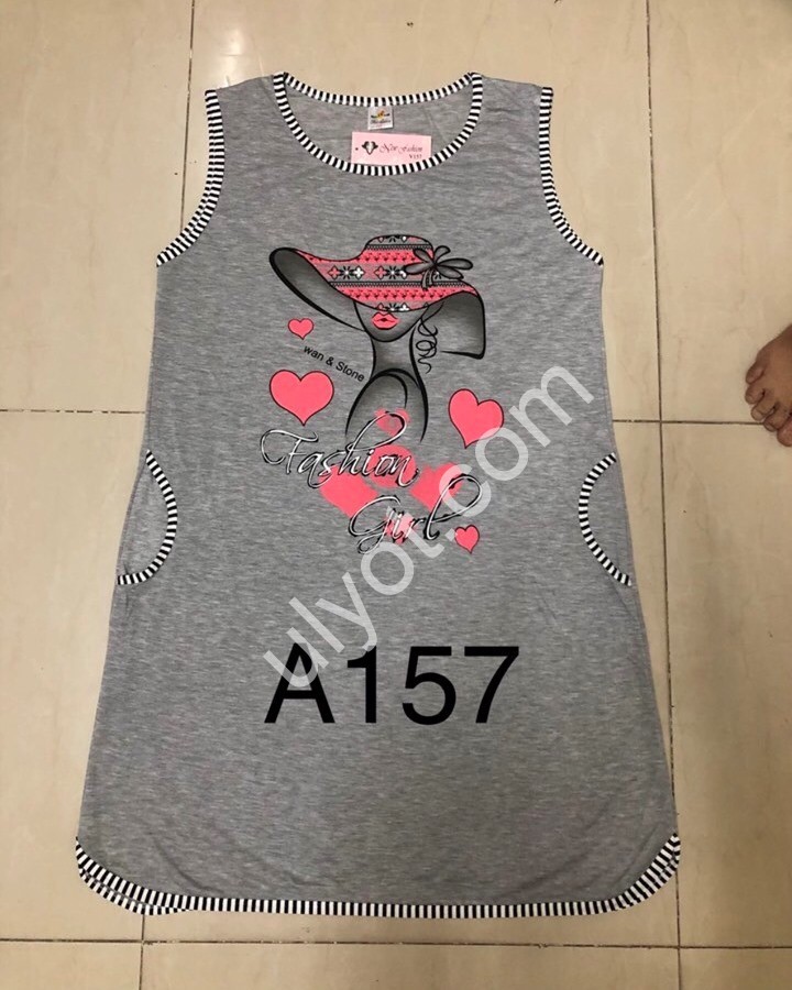 ПІЖАМА (3XL-7XL) СІРИЙ+РОЖОВИЙ A157